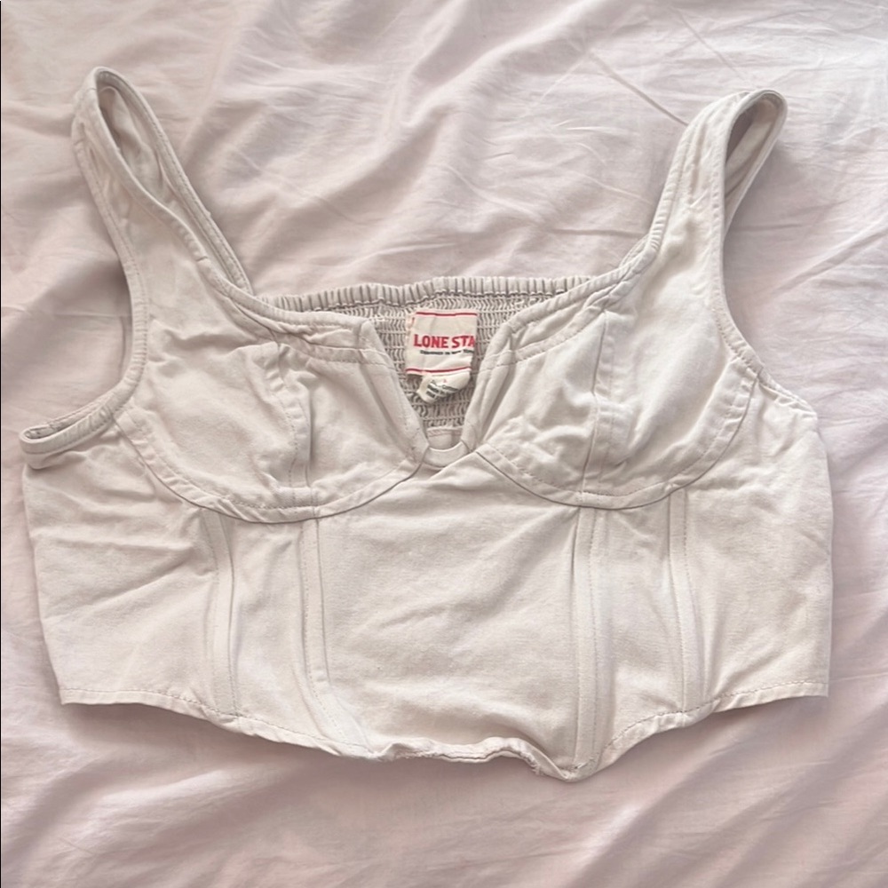 Lone Star Pride Cream Corset Top